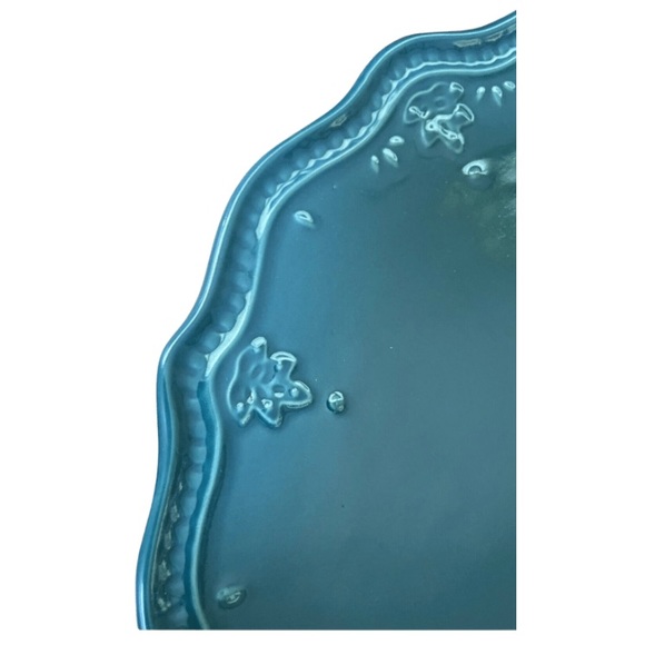 The Pioneer Woman Farmhouse Lace Ocean Teal Dinner Plate - Picture 2 of 3